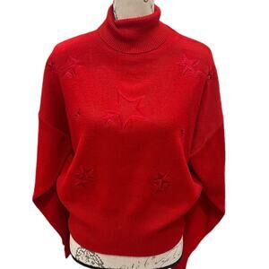 Vintage 80s Meister Red Stars Turtleneck